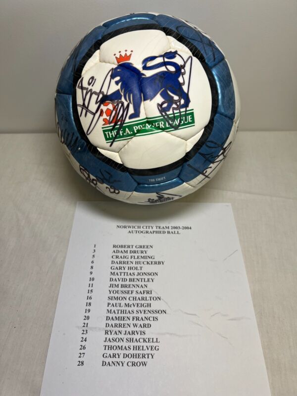 Norwich City FC Signed Football Ball 2003/04 for sale on Ebay