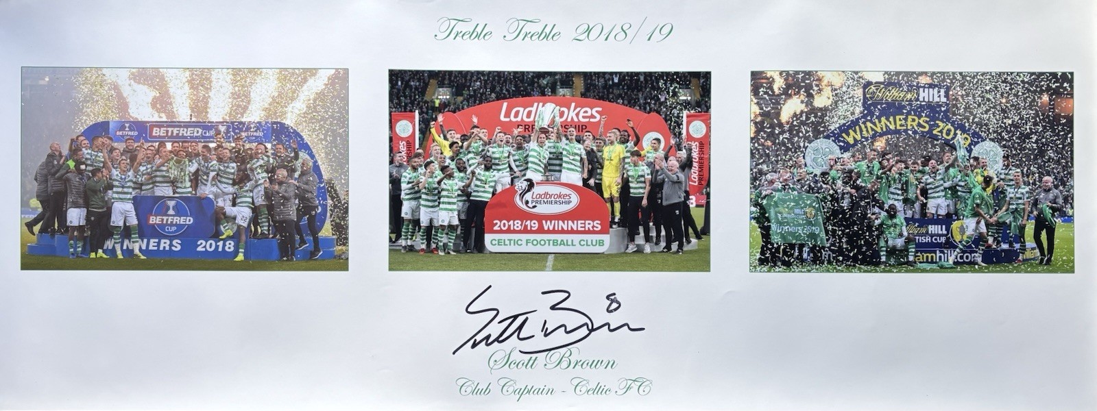 Scott Brown signed 28x10.5” Celtic photo / COA for sale on Ebay