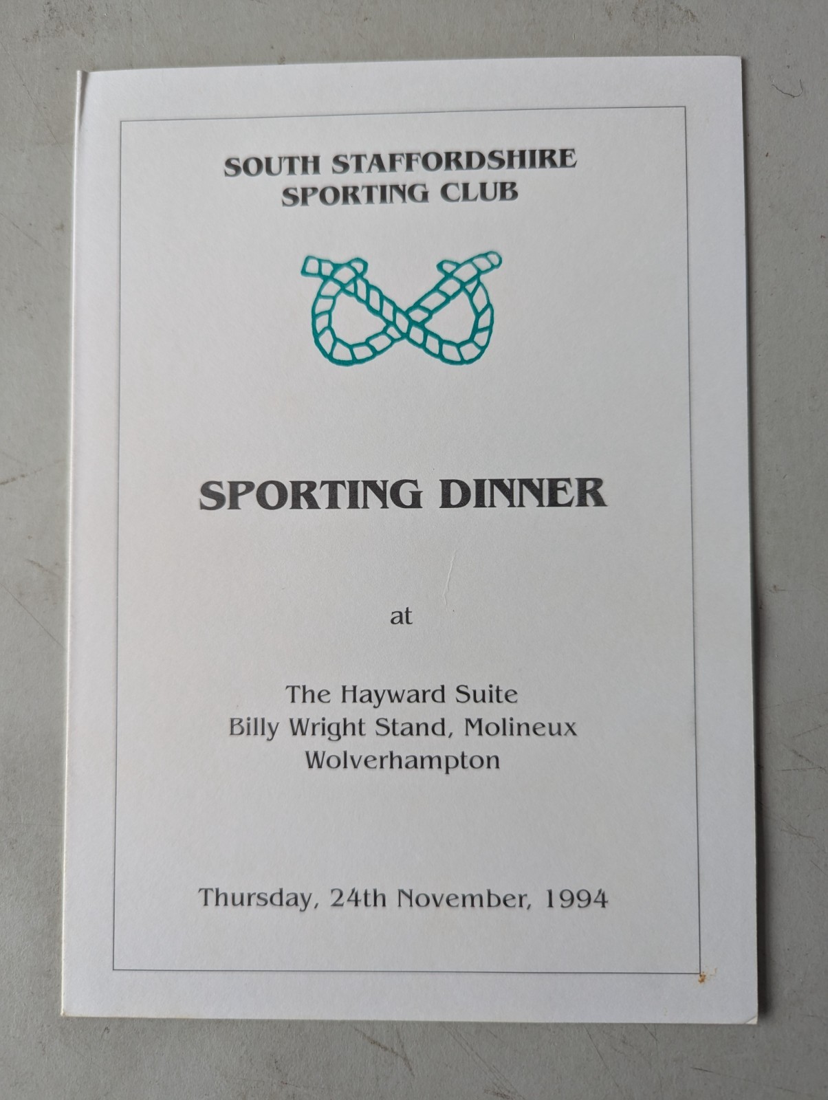 SPORTING DINNER MENU SIGNED BY  GRAHAM TAYLOR for sale on Ebay