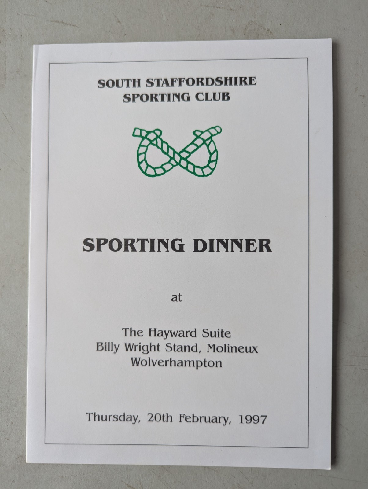 SPORTING DINNER MENU SIGNED BY  GORDON BANKS for sale on Ebay