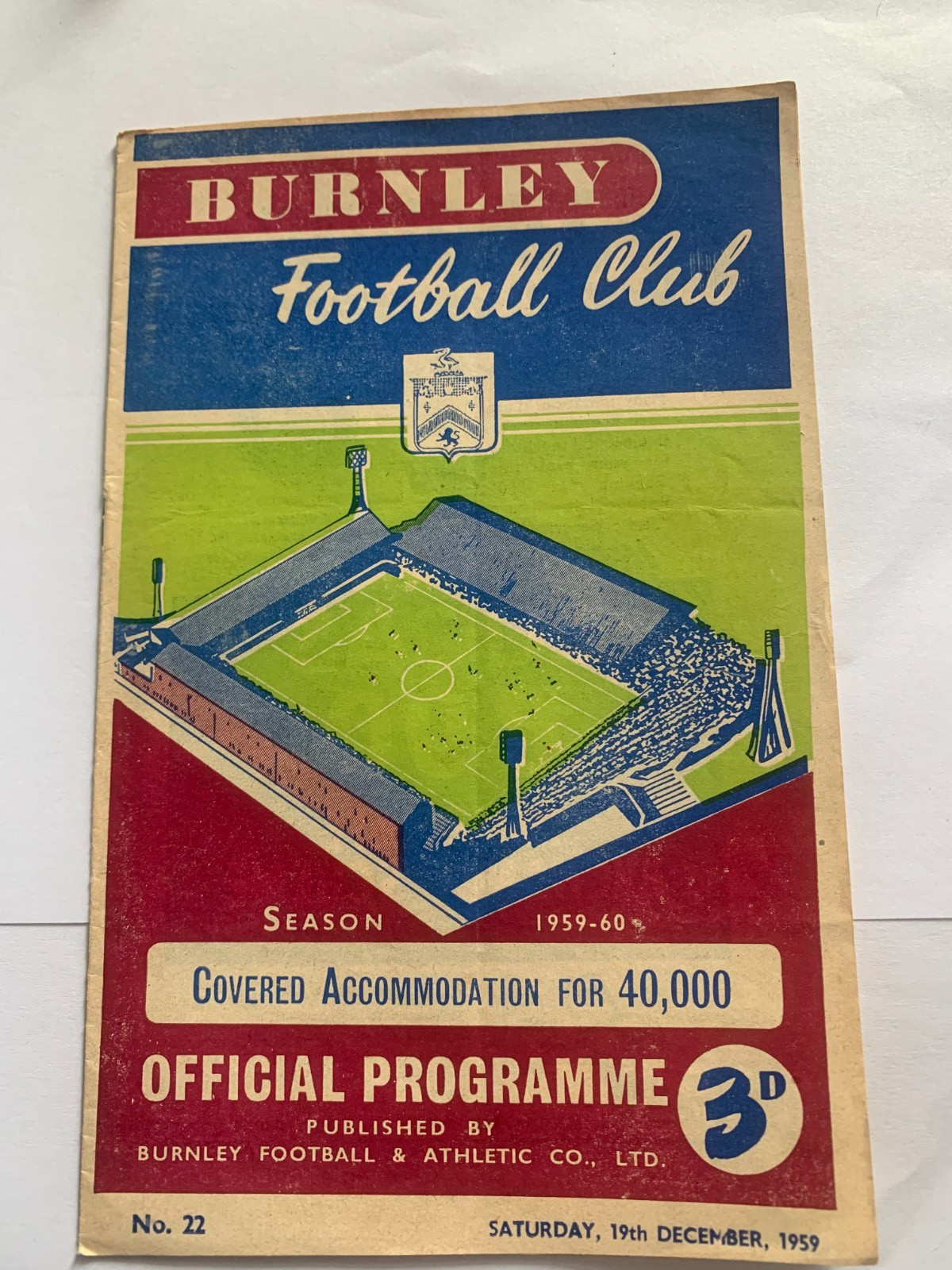 BURNLEY V LEEDS UNITED 1959/60 - FIRST DIVISION PROGRAMME for sale on Ebay