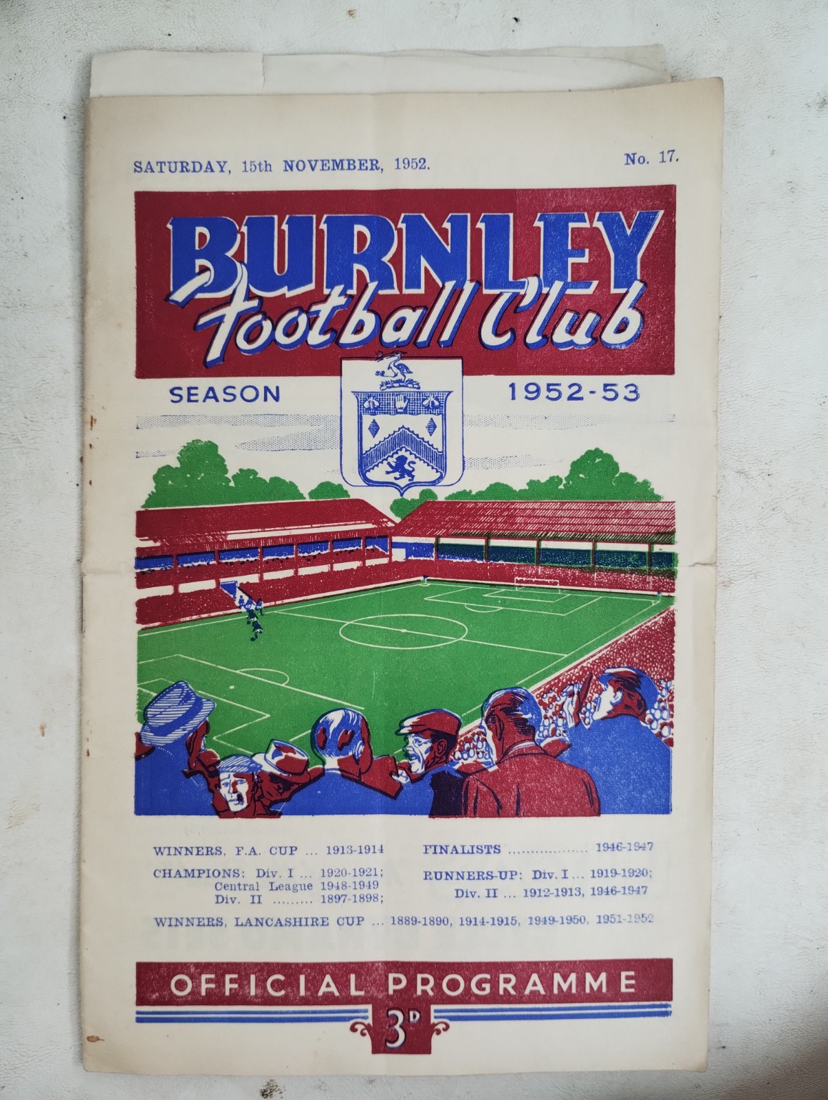 Burnley v Aston Villa programme & printed signature sheet. 1952 for sale on Ebay