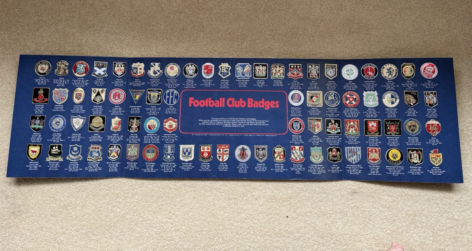 ESSO Collection of Football Club Badges 1970s Complete for sale on Ebay