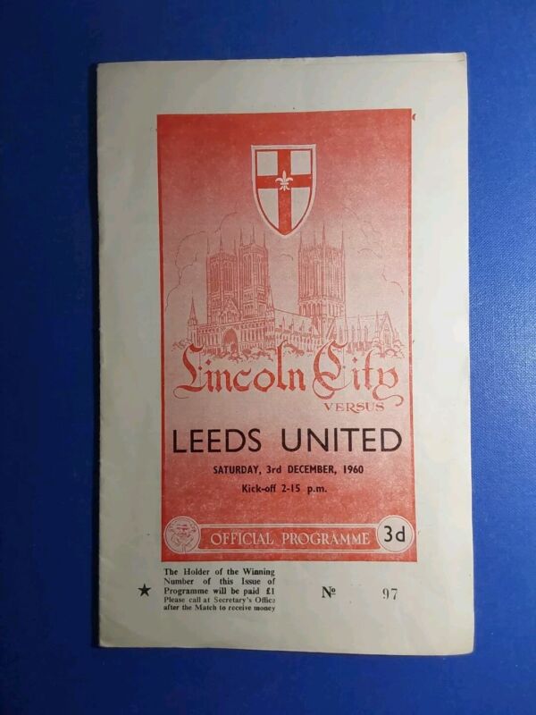 Lincoln City v Leeds United 3rd December 1960 VGC for sale on Ebay