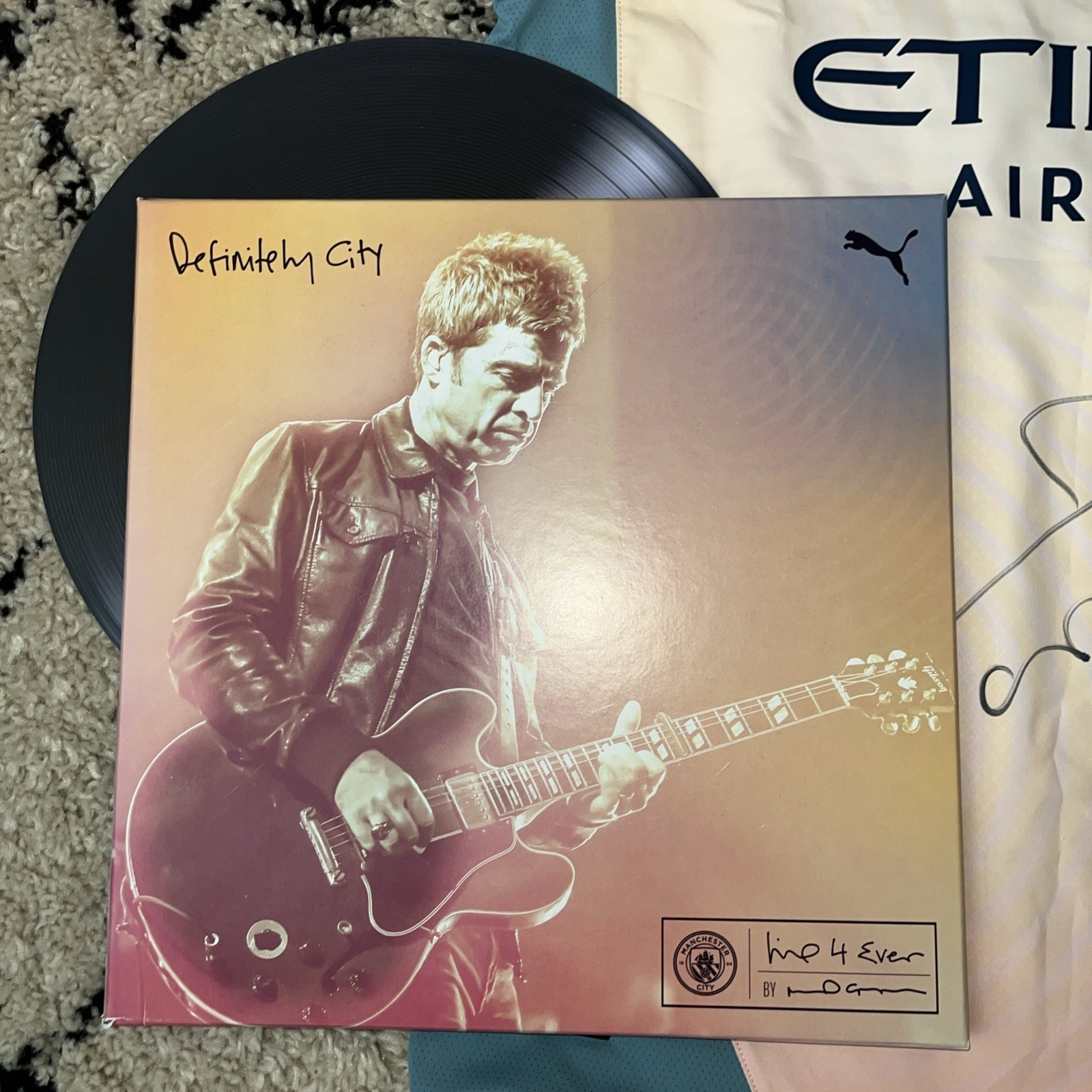 Manchester City Definitely Maybe box set signed by Noel Gallagher club COA 1 off for sale on Ebay