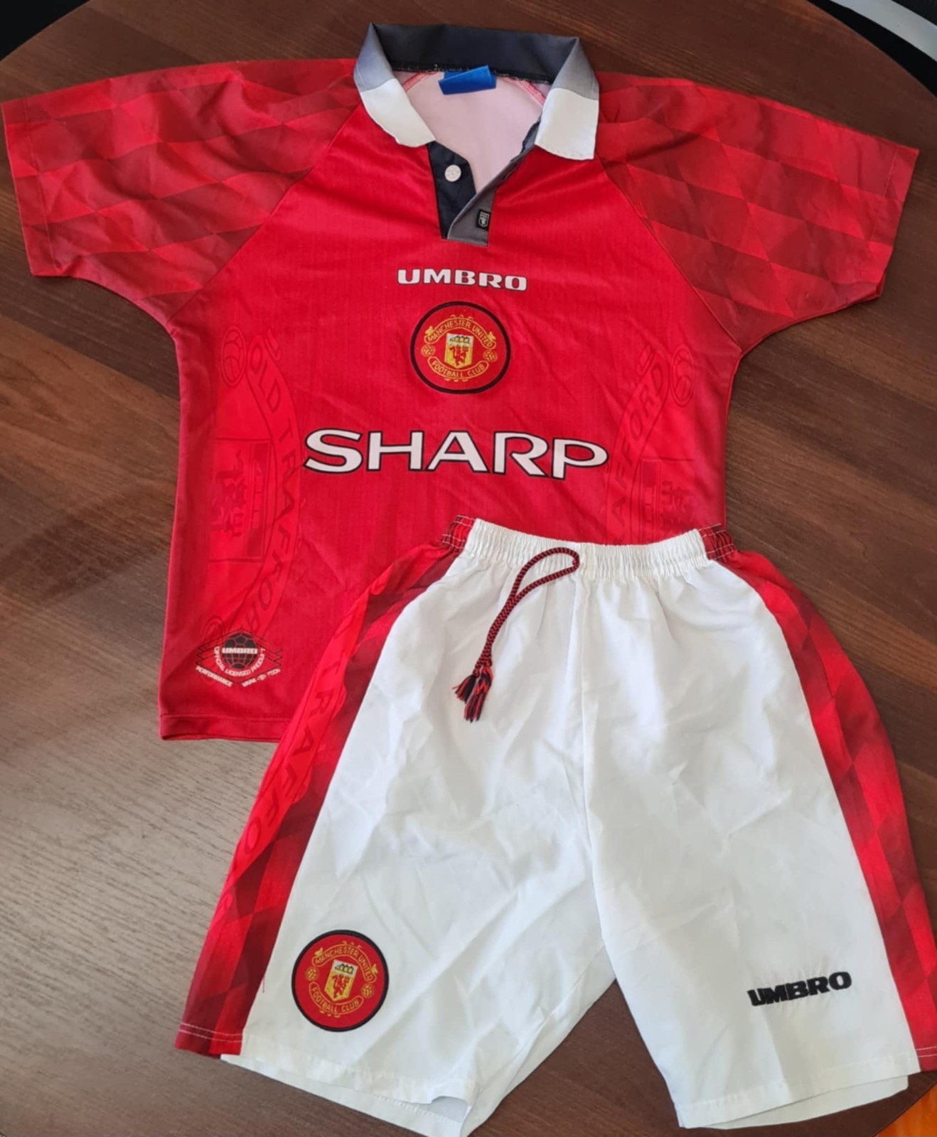 Vintage Manchester United Youth 1996/98 Home Kit Football Umbro Sharp for sale on Ebay