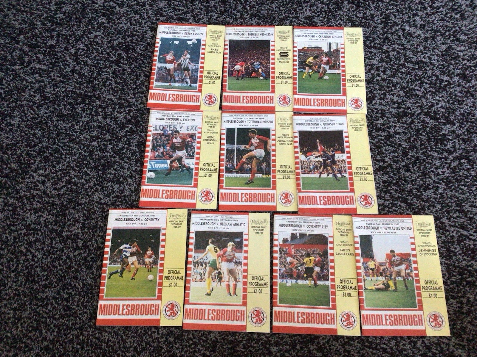 10 Middlesbrough football programmes  1988-89 for sale on Ebay
