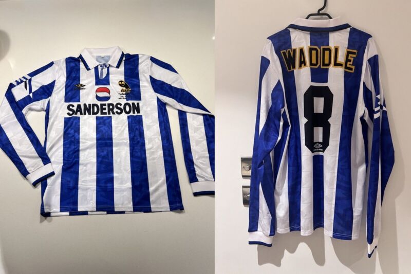 Sheffield Wednesday long sleeved 1993 League Cup final Chris Waddle #8 shirt  for sale on Ebay