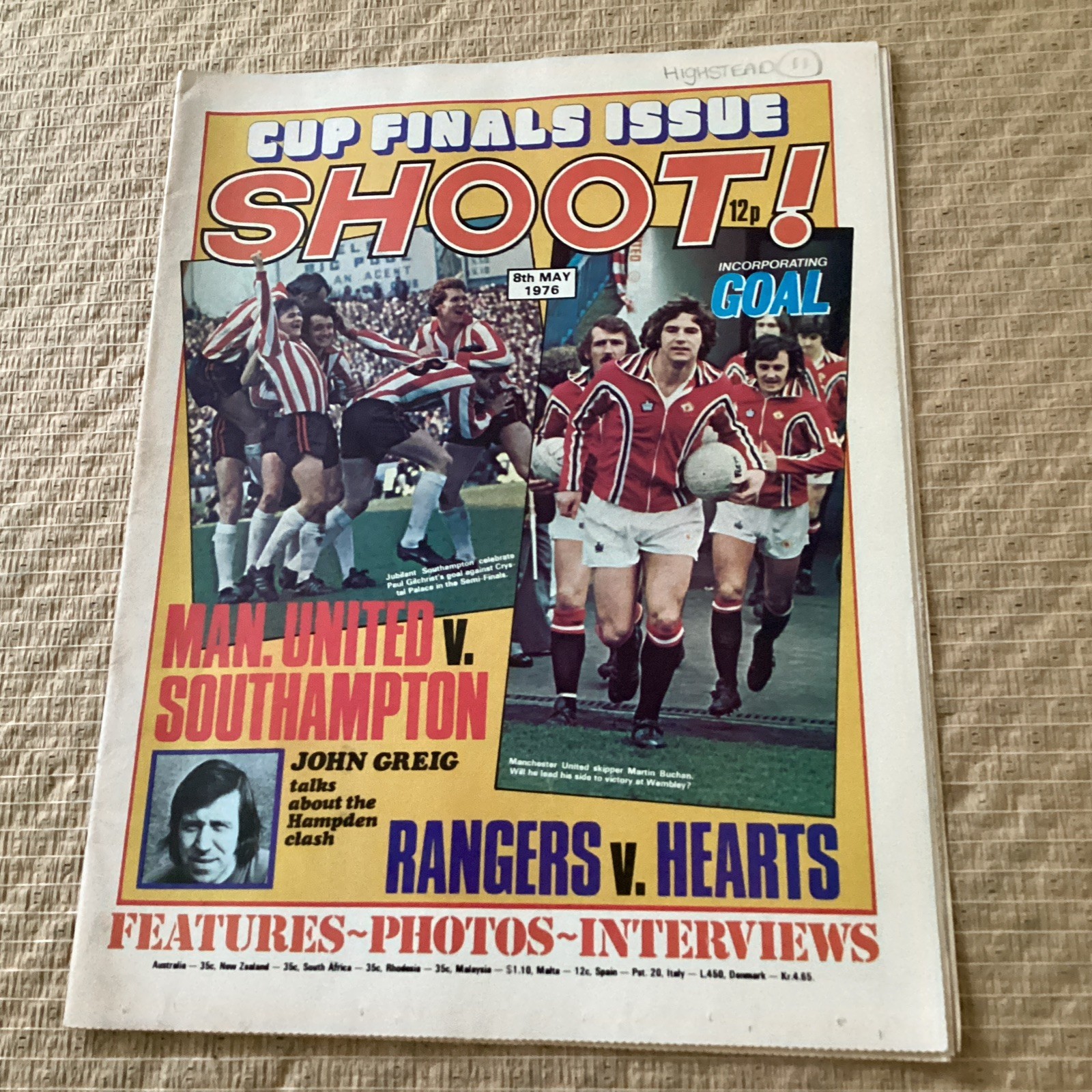 Shoot football magazine 8 May 1976,FA Cup Final issue,Man Utd v Southampton  for sale on Ebay