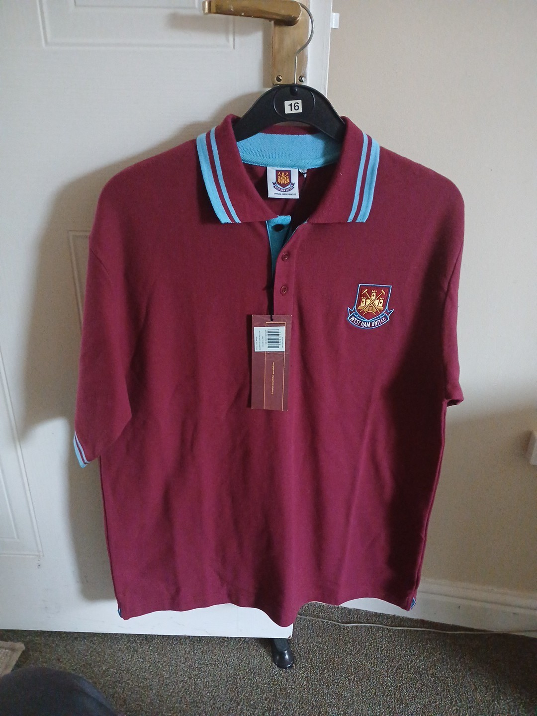 West Ham  Polo Shirt Size Large ,with the Boleyn Ground Address On The Back for sale on Ebay