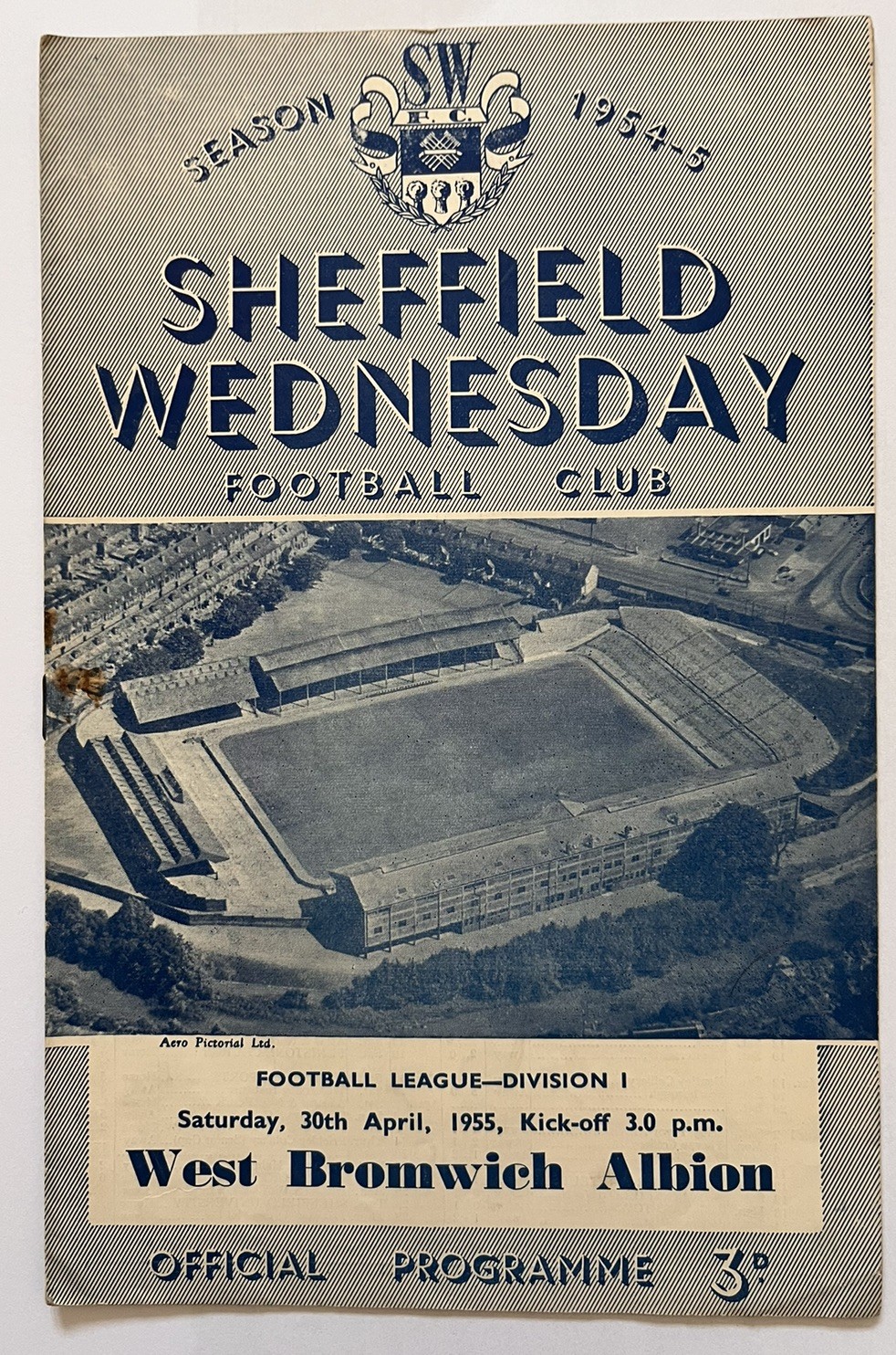 Sheffield Wednesday v West Bromwich Albion 30th April 1955 for sale on Ebay