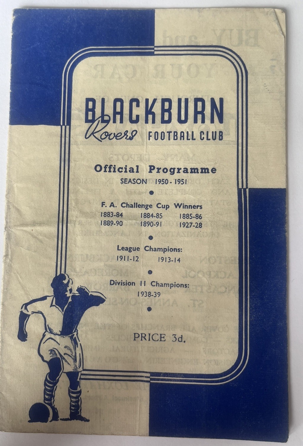 Blackburn Rovers v Manchester City 1950/51 for sale on Ebay