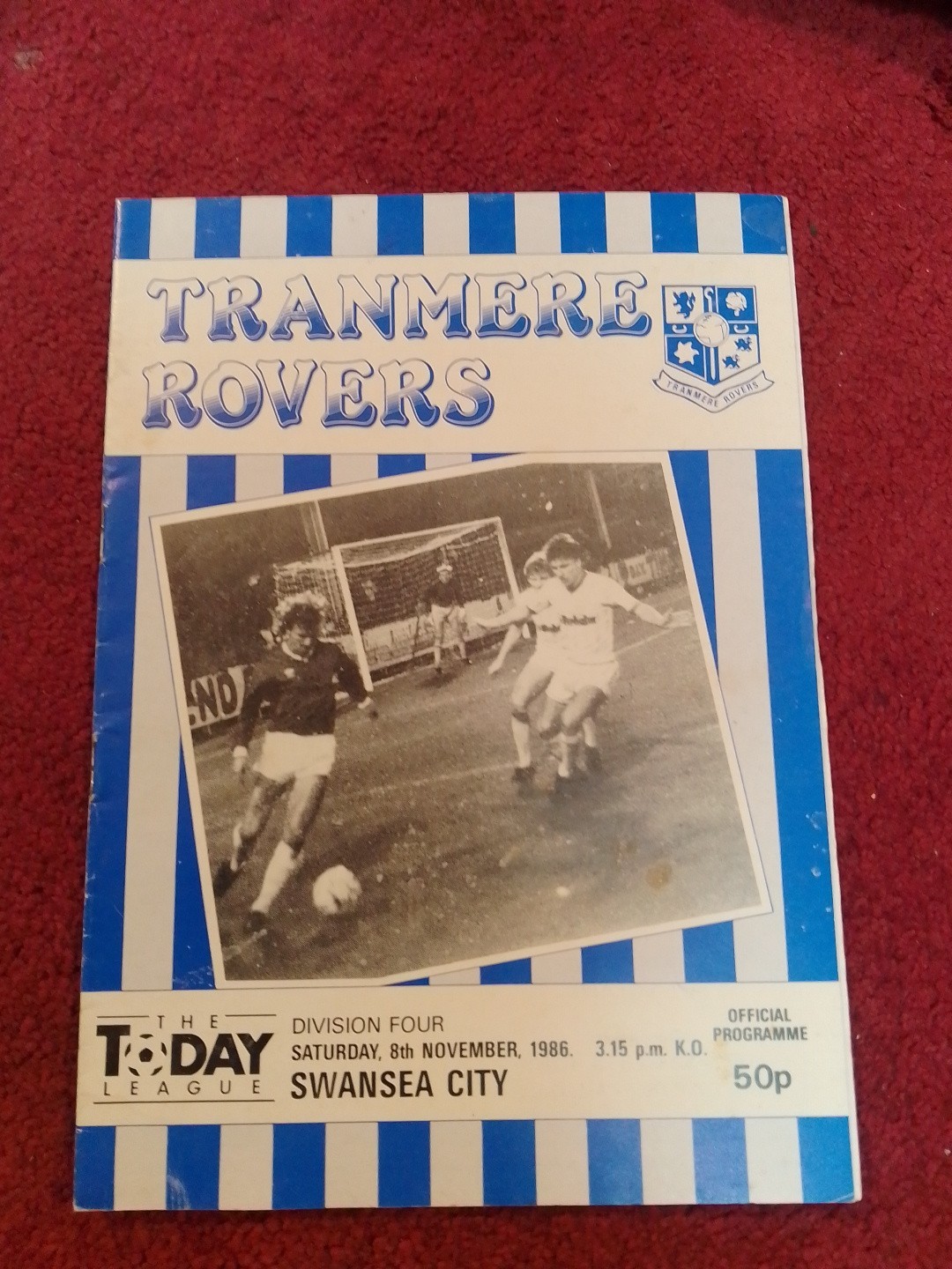 Tranmere V Swansea match Programme 8th Nov 1986 for sale on Ebay