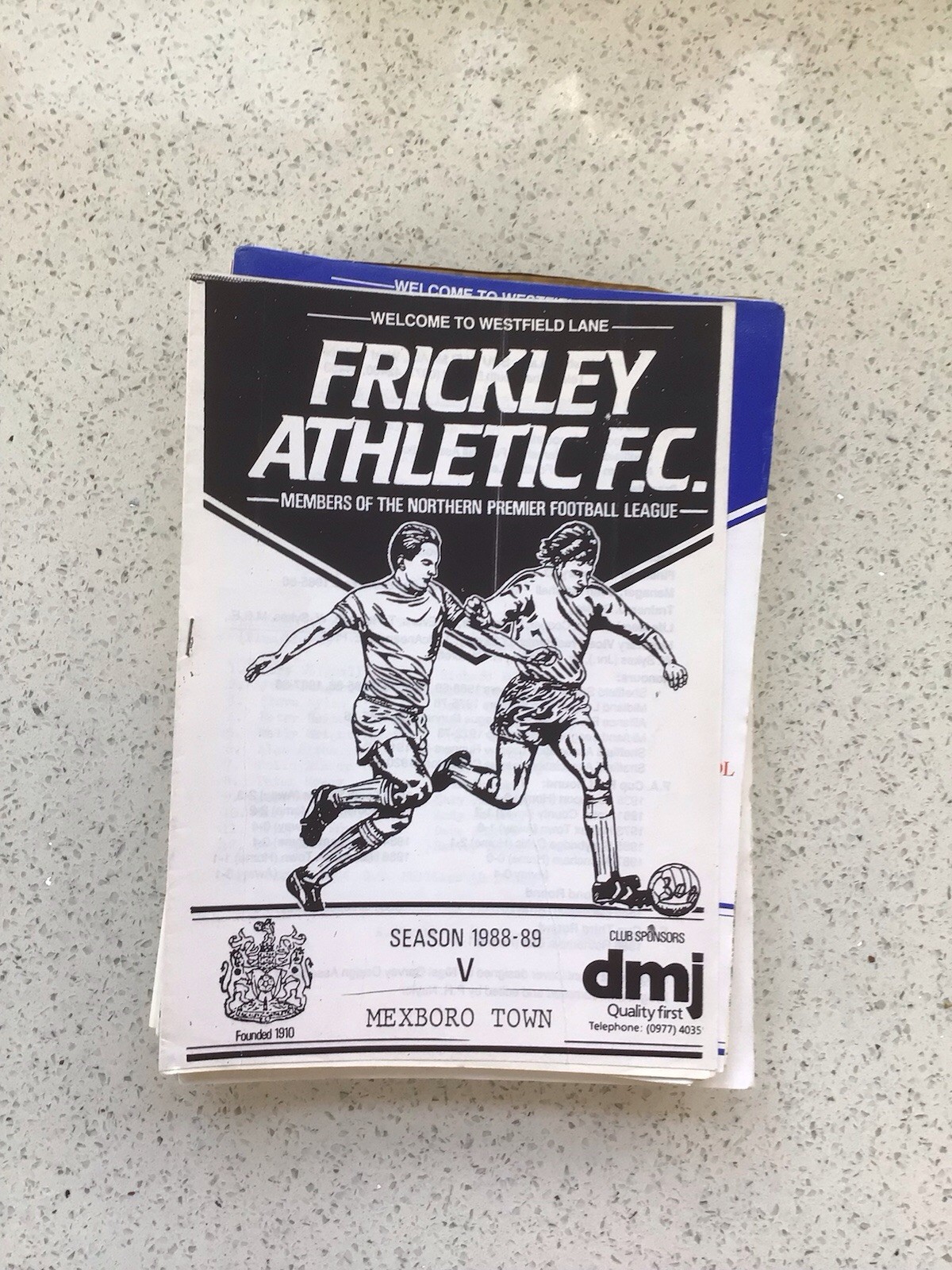 Frickley Athletic v Mexborough Town 10th Dec 1988 Sheffield & Hallamshire Cup for sale on Ebay