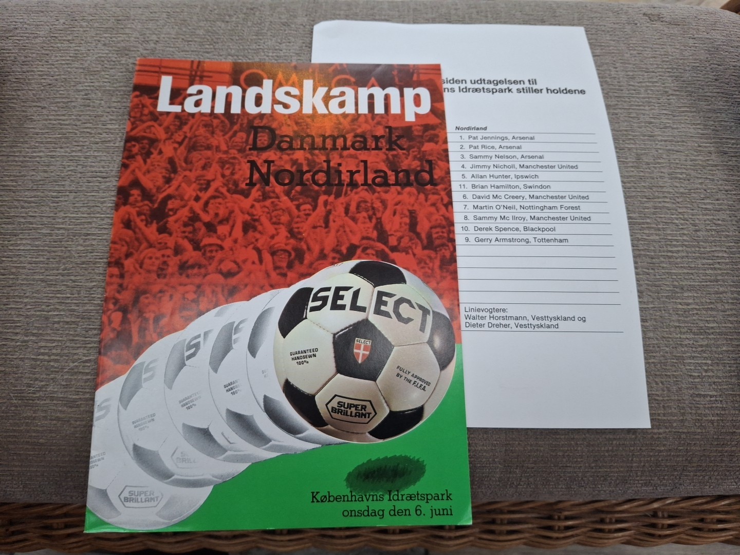 Denmark v Northern Ireland programme and teamsheet.  6/6/1979 for sale on Ebay