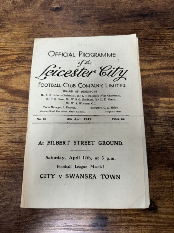 46/47 LEICESTER CITY V Millwall   Football Programme for sale on Ebay