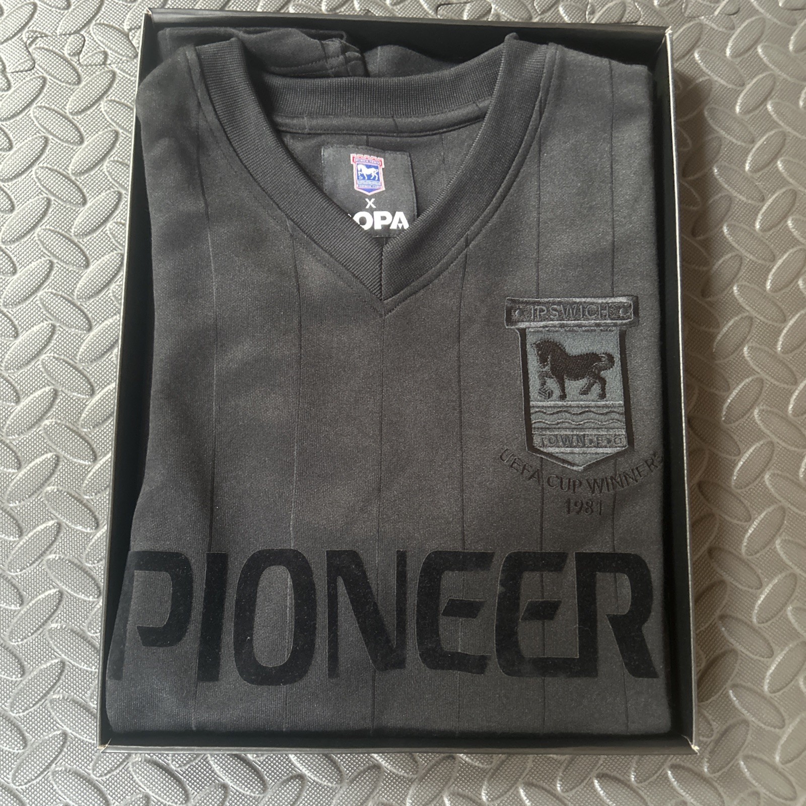 Copa Ipswich Town 1981 UEFA Cup Winners Blackout Shirt Medium for sale on Ebay