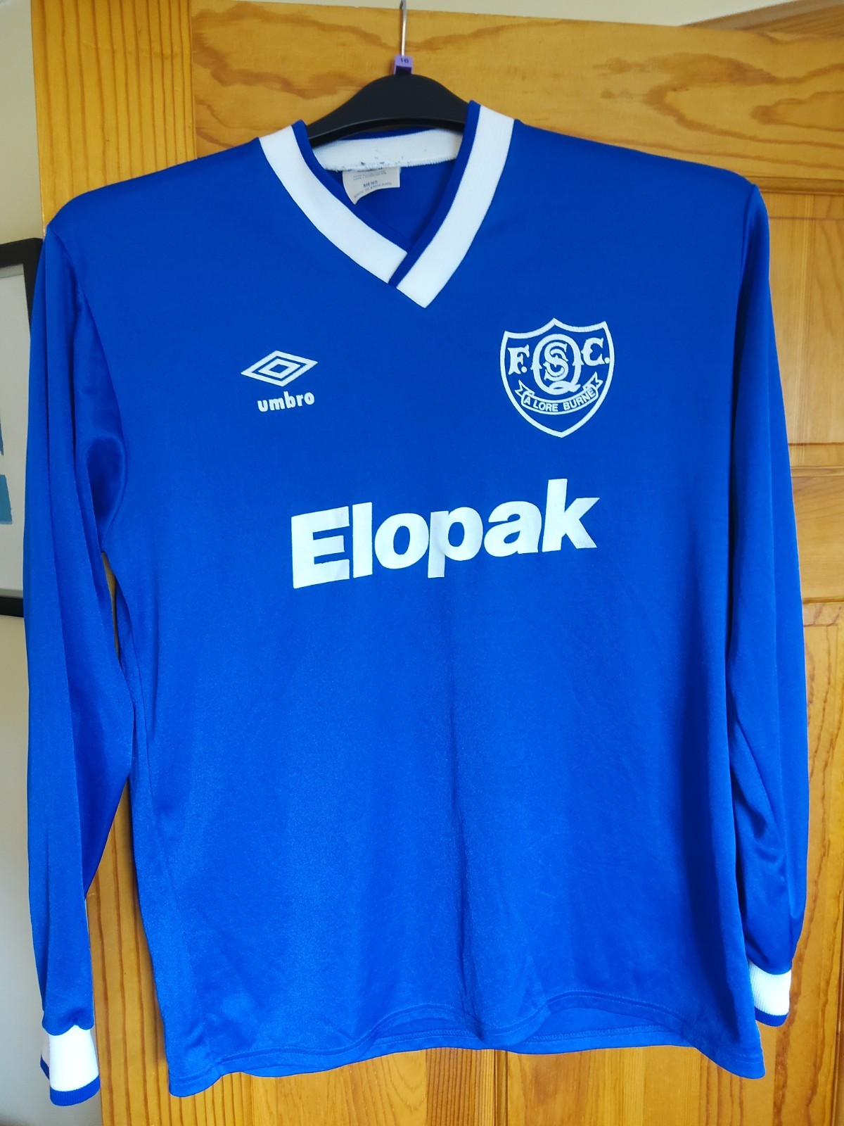 Queen Of The South FC Vintage Home Shirt, 1985/86 Or 86/87? Elopak, Long Sleeve for sale on Ebay