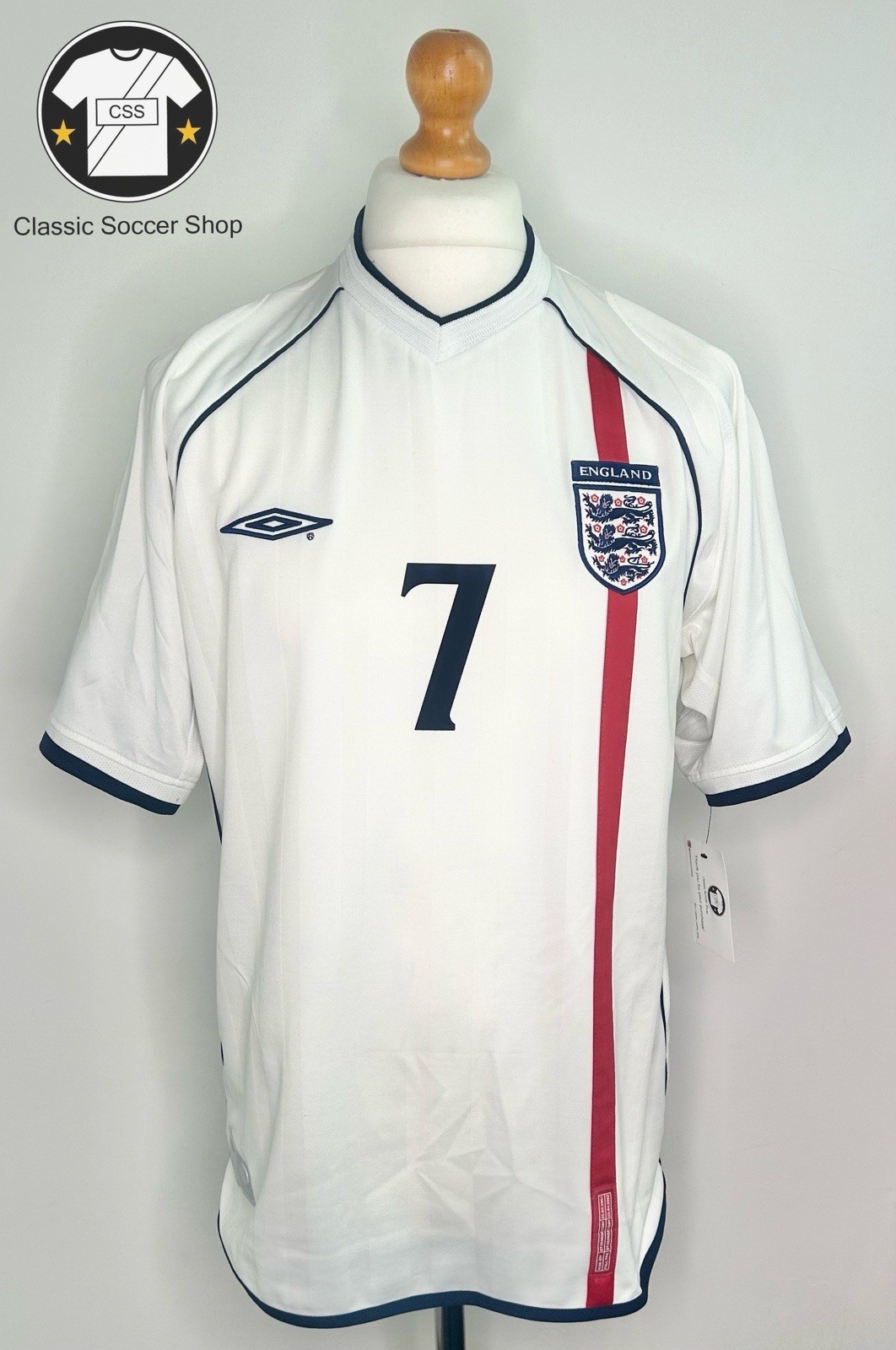 England BECKHAM #7 2001/03 Home Shirt Large / L for sale on Ebay