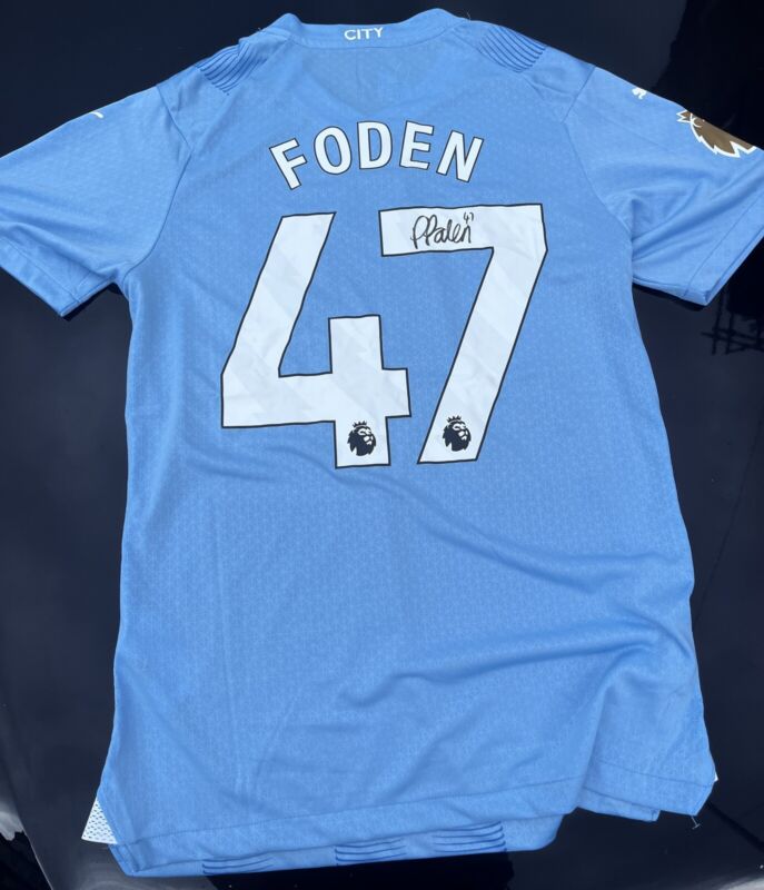 Phil Foden Signed Manchester City Shirt for sale on Ebay