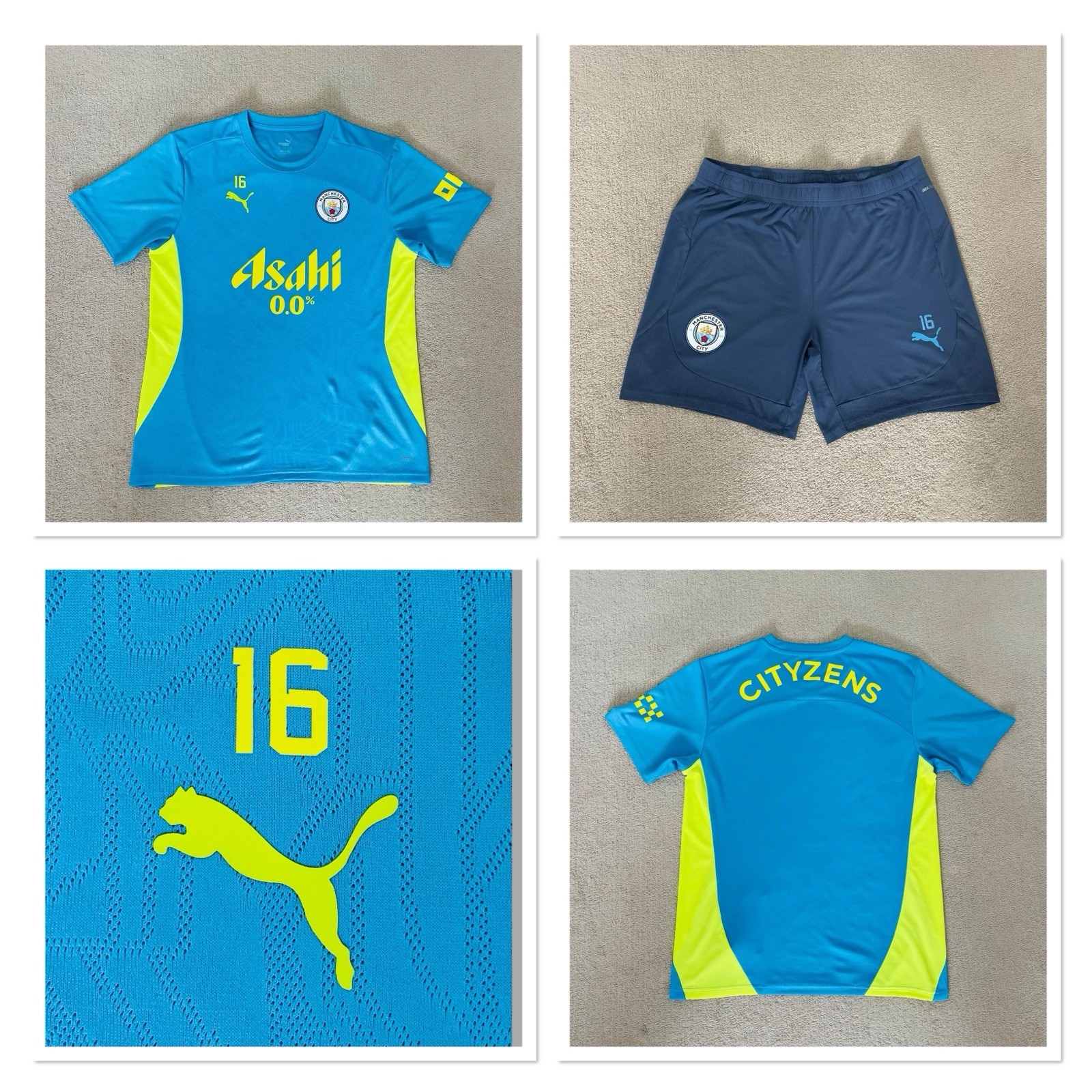 Manchester city puma player issue player WORN pro Strike training Set L RODRI 16 for sale on Ebay