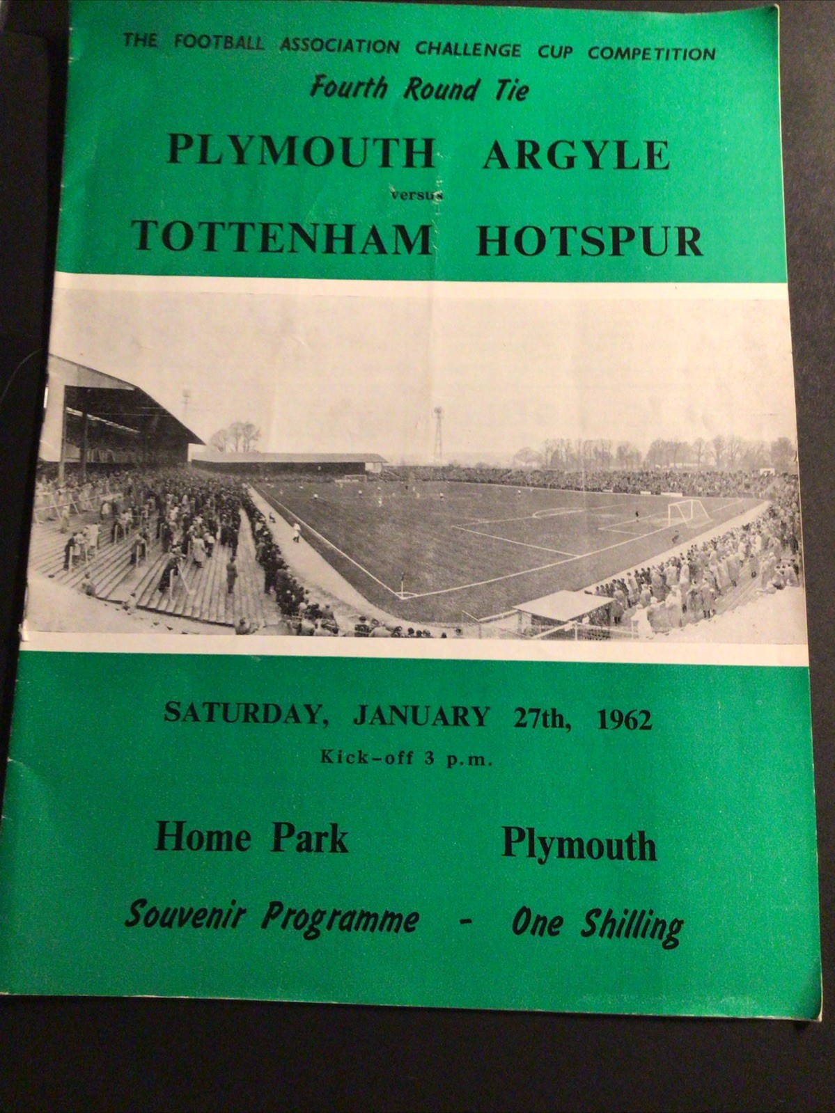 Programme  Plymouth Argyle v Tottenham Hotspur  27/1/1962 FA Cup 4th Round for sale on Ebay