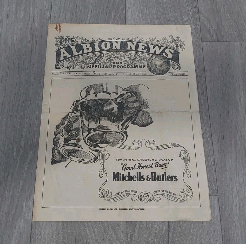WBA vs Aston Villa 1945/46 - Football Programme for sale on Ebay