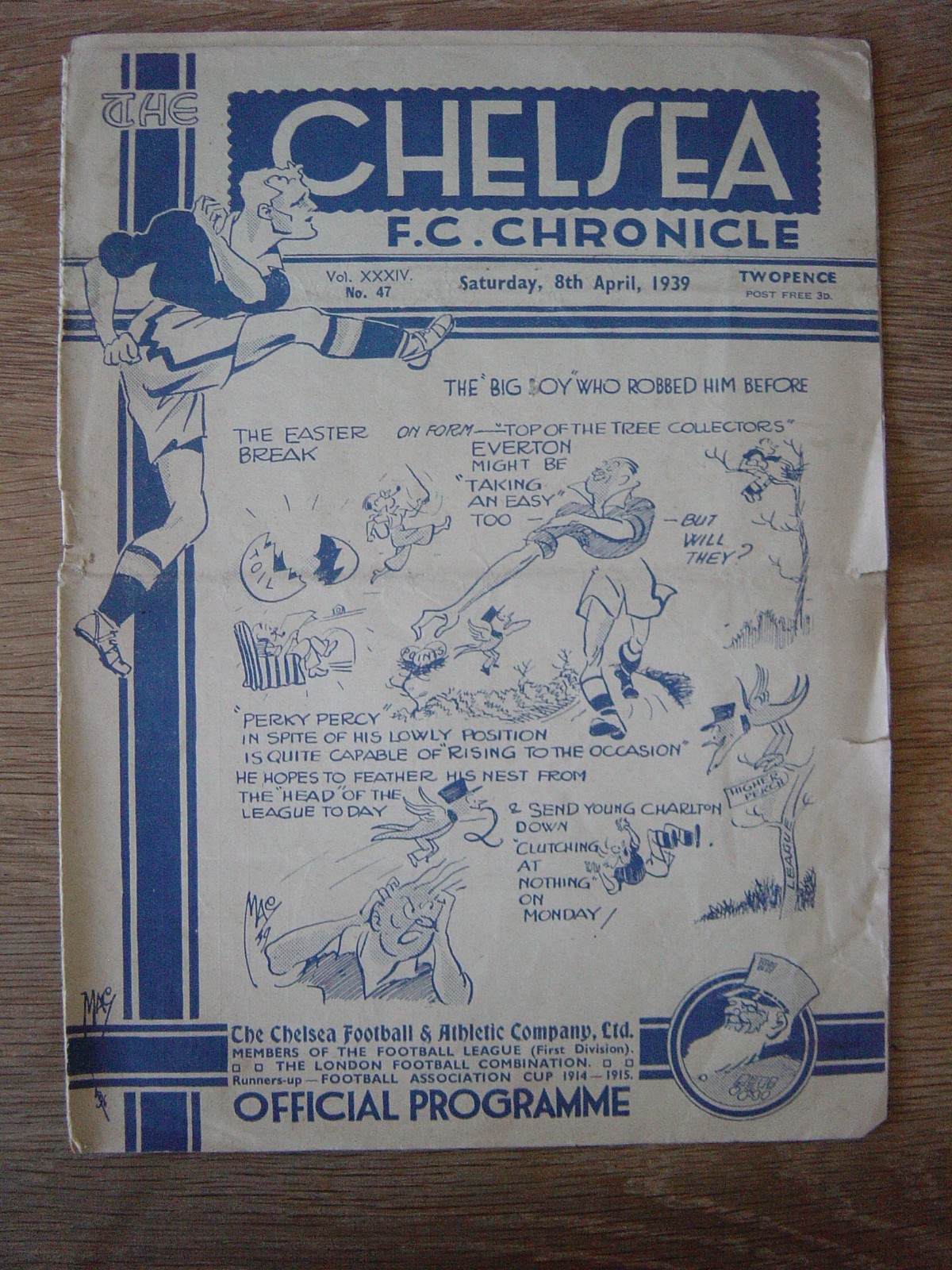 1938/39 CHELSEA v EVERTON *****LEAGUE WINNERS***** for sale on Ebay