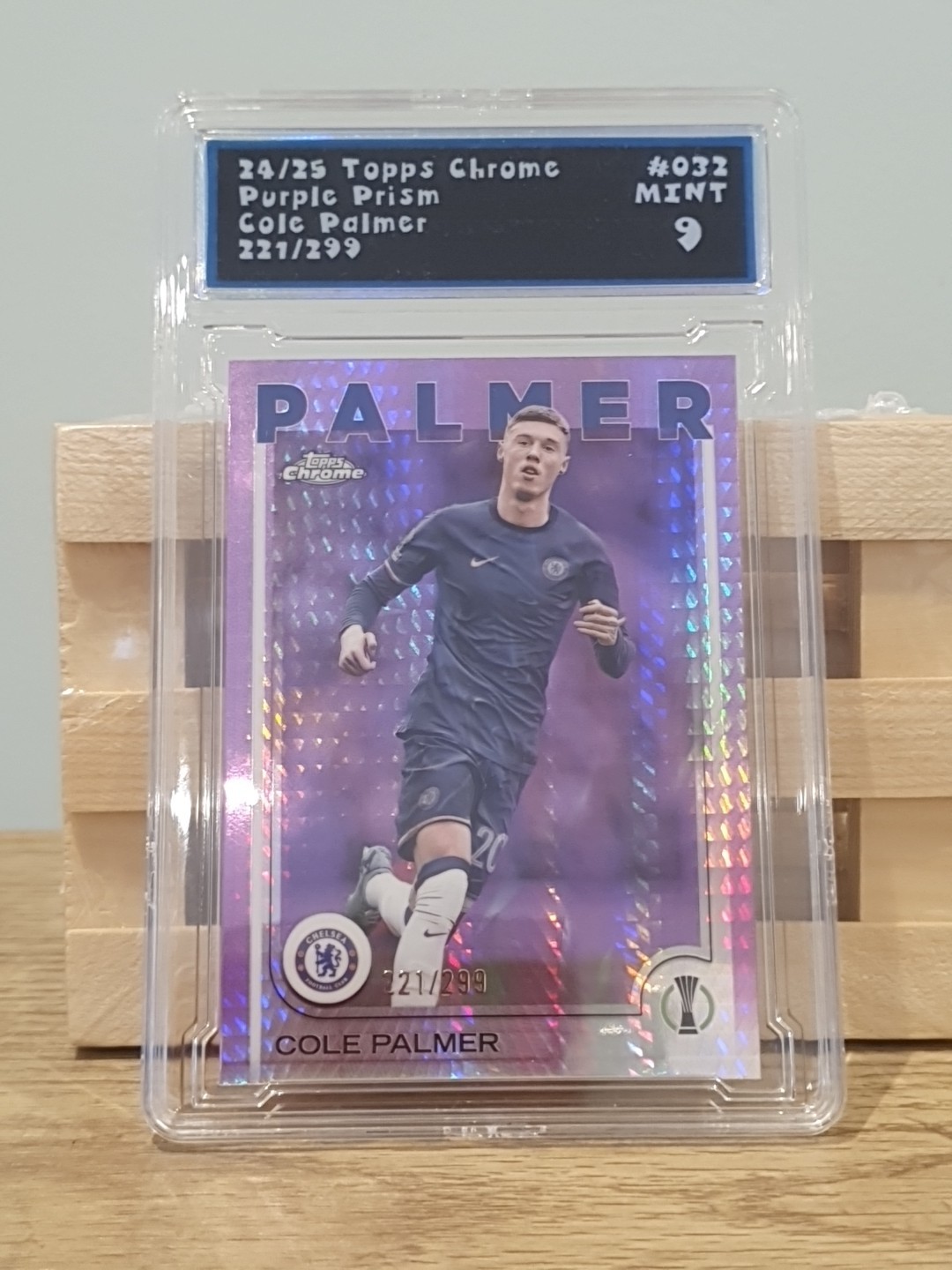 Cole Palmer Chelsea Purple Prism Numbered /299 Topps Chrome 24/25 Graded Mint 9 for sale on Ebay