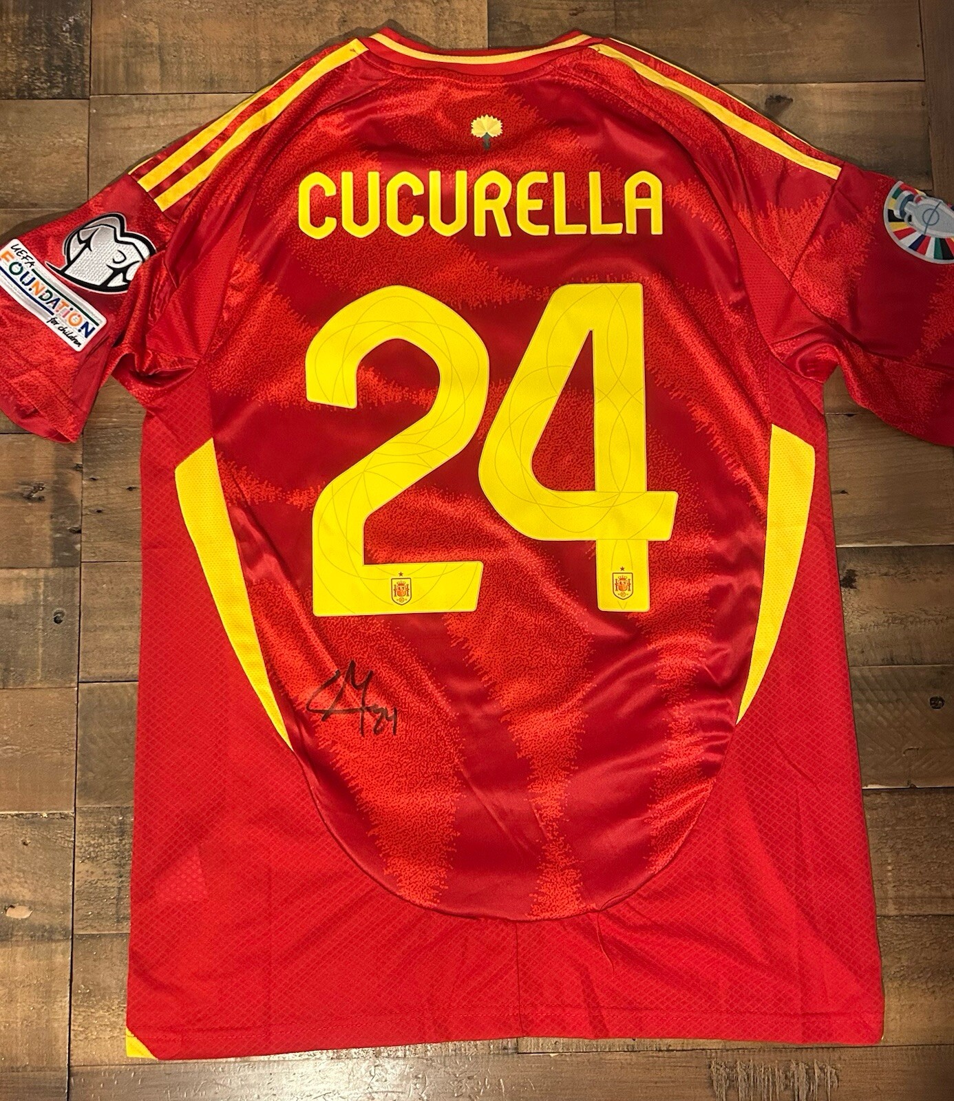 Signed Marc Cucurella Spain 2024 Home Shirt Proof Chelsea  for sale on Ebay