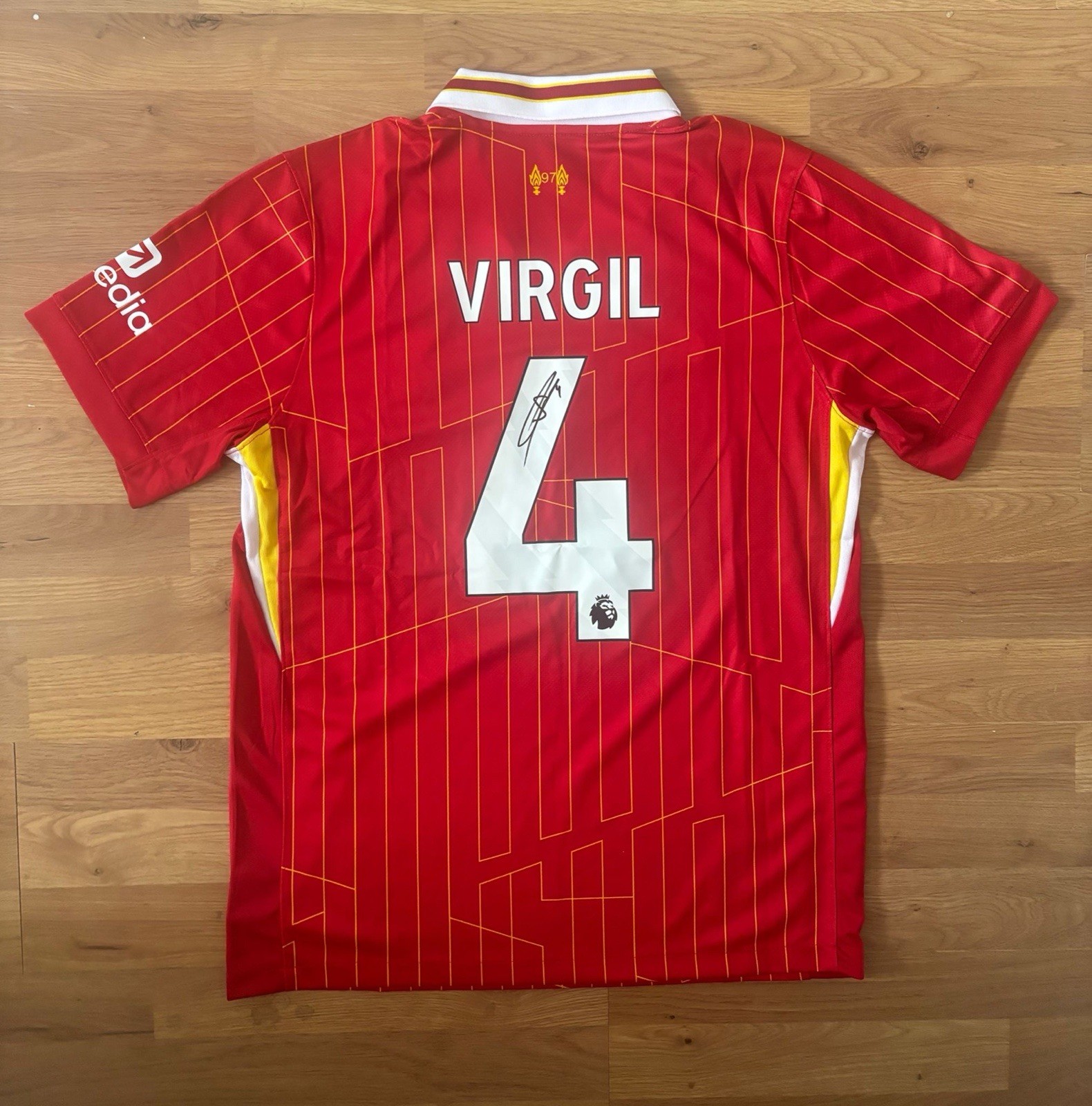 VIRGIL VAN DIJK Signed Liverpool 2024/25 Home #4 Large Premier League COA for sale on Ebay
