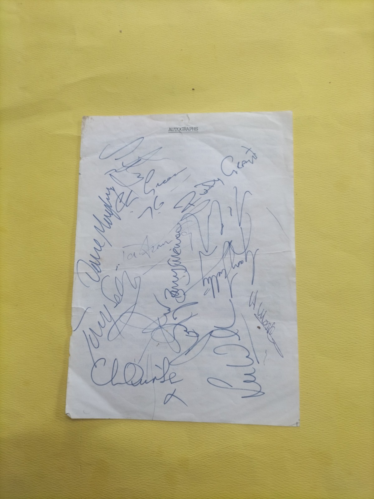 Autograph Page 1976 Hoddesdon Showbiz Match for sale on Ebay