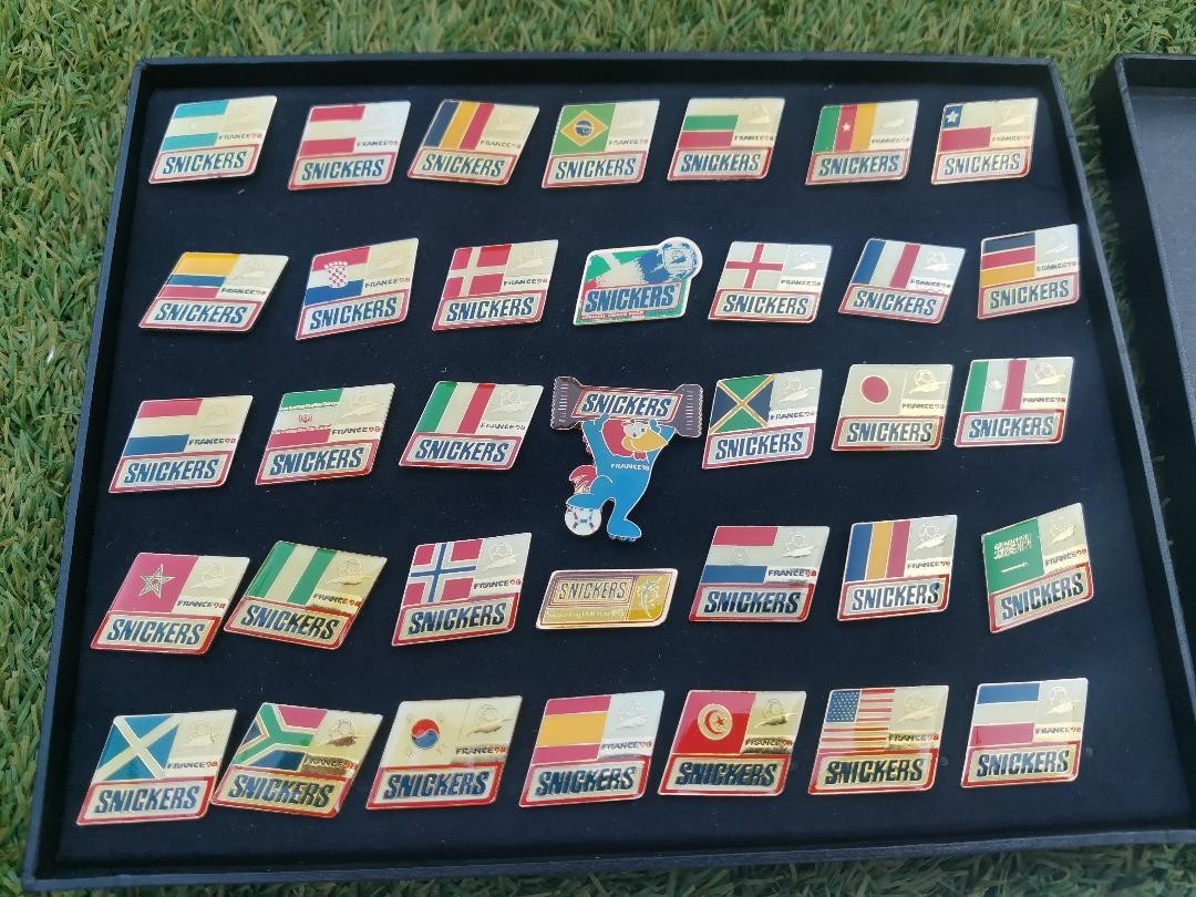 Snickers France 1998 Pin Badge Collection Boxed for sale on Ebay