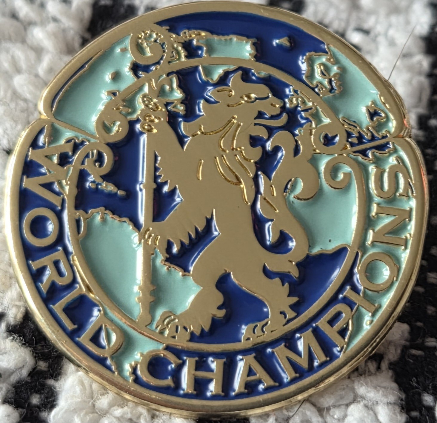 Chelsea FC Badge - CHELSEA WORLD CHAMPIONS BADGE  for sale on Ebay