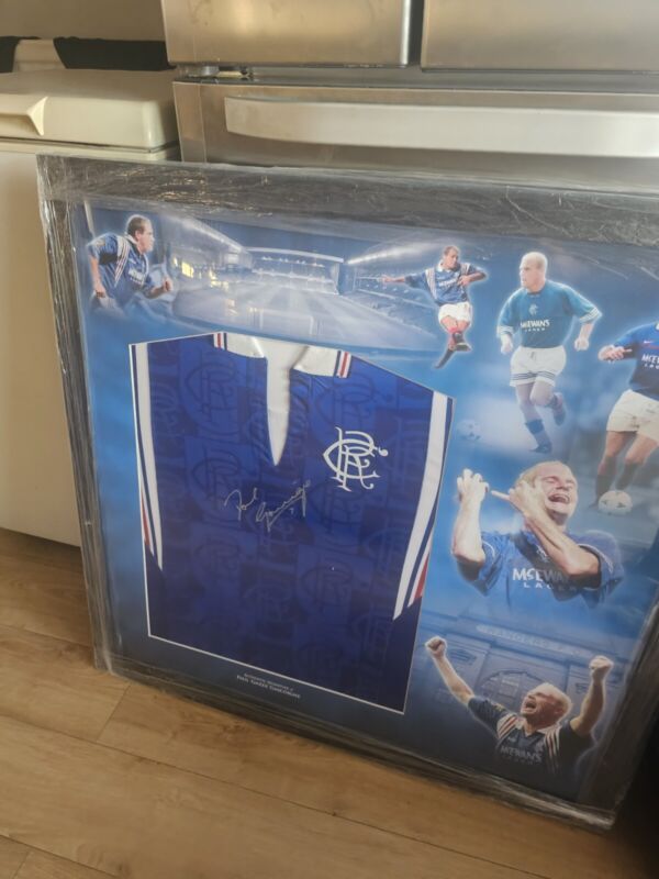 Paul Gazza Gascoigne Signed Framed Rangers Shirt With COA, England Legend for sale on Ebay