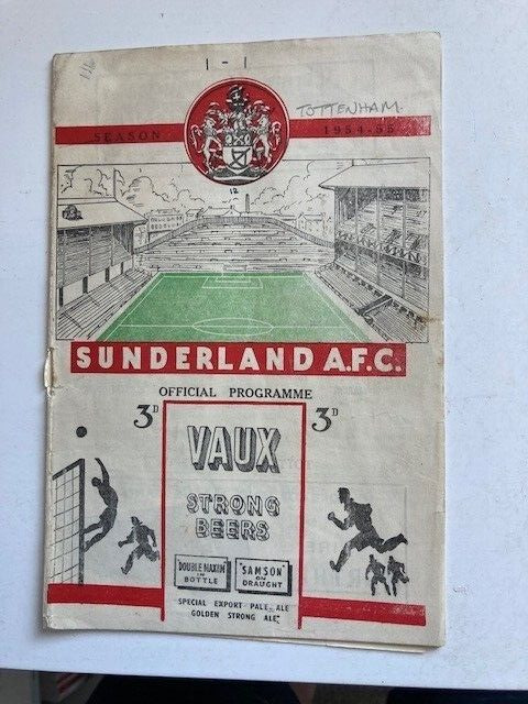 1954/55 Sunderland v Tottenham (Spurs) for sale on Ebay
