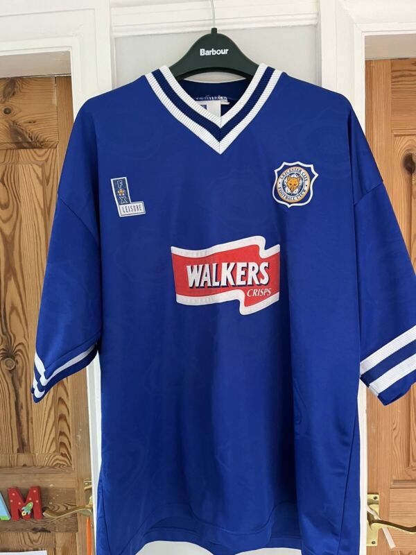 Original 1996 Leicester City Home Shirt XL Fox Leisure Walkers Crisps #6 Izzet for sale on Ebay