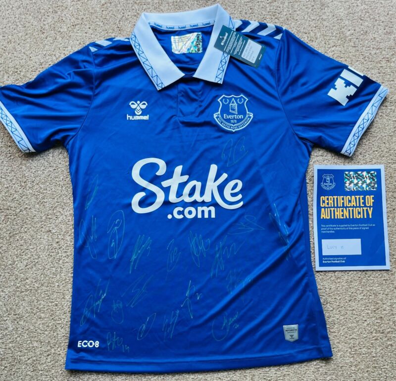 Signed Everton shirt with certificate of authenticity. Proceeds go to charity. for sale on Ebay