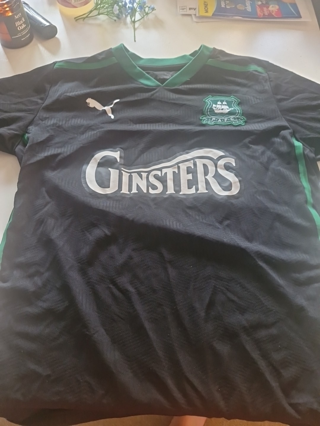 Plymouth Argyle Shirt. Black. S/M. for sale on Ebay