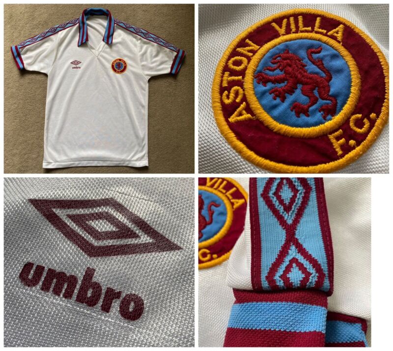 Original Rare Aston Villa 1970s 1980s Umbro Away White Football Shirt for sale on Ebay