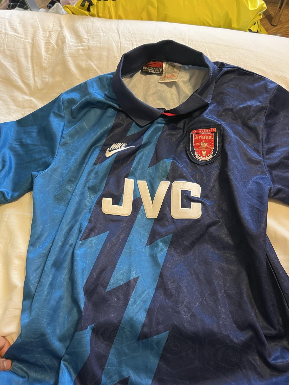 Arsenal JVC Blue Away shirt Large  for sale on Ebay
