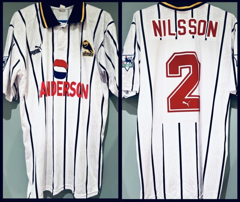Sheffield Wednesday 1993/1994  Third/Fourth Shirt - Repoduction “2” Nilsson XXL for sale on Ebay