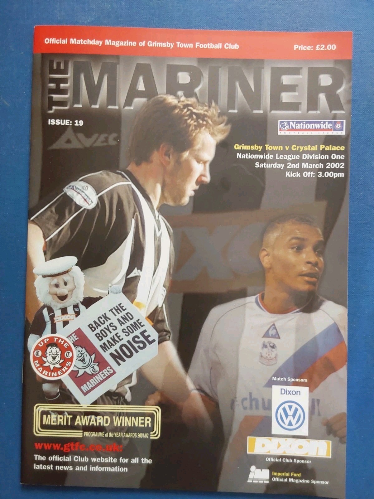 Grimsby Town v Crystal Palace 2nd March 2002 Excellent for sale on Ebay