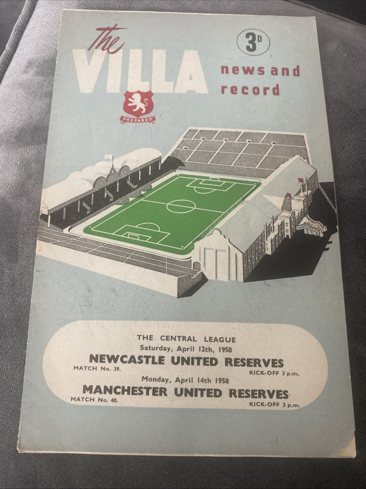 Aston Villa Manchester United Reserves 1958 Football Programme Season for sale on Ebay