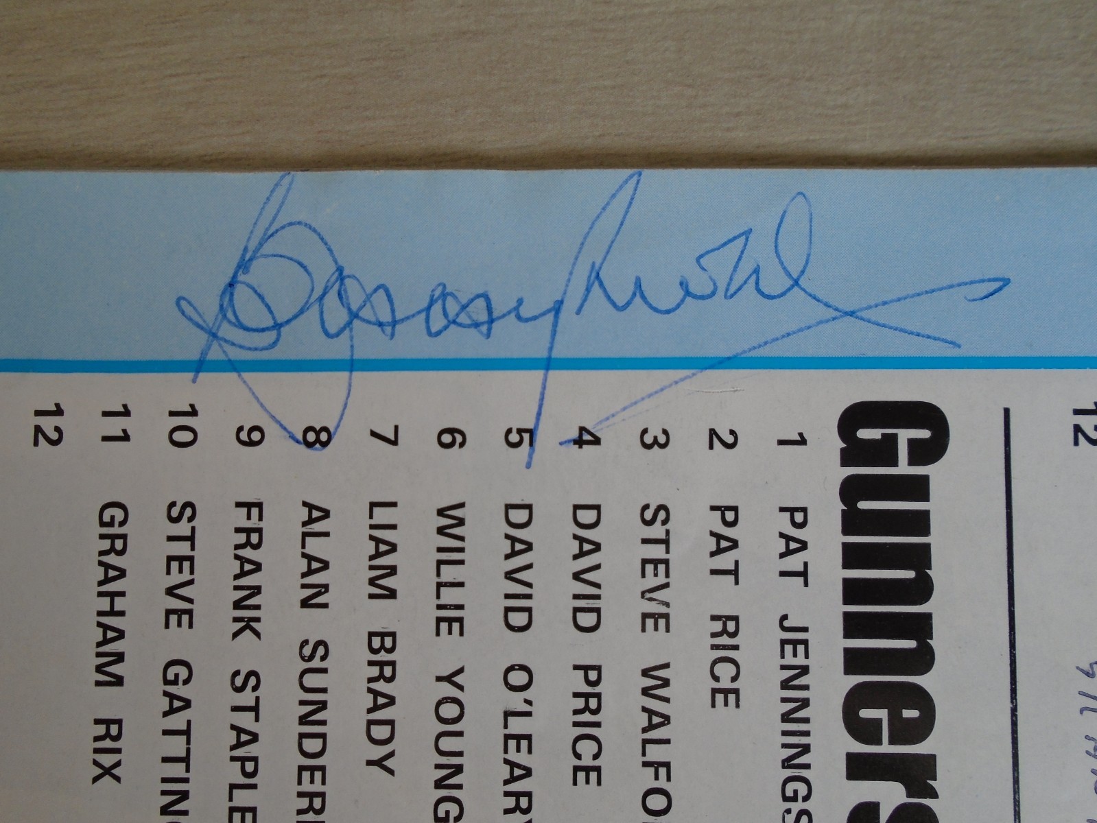BOBBY MOORE ORIGINAL AUTOGRAPH ON ARSENAL V SHEFFIELD WEDNESDAY FAC 3RD RND 1979 for sale on Ebay