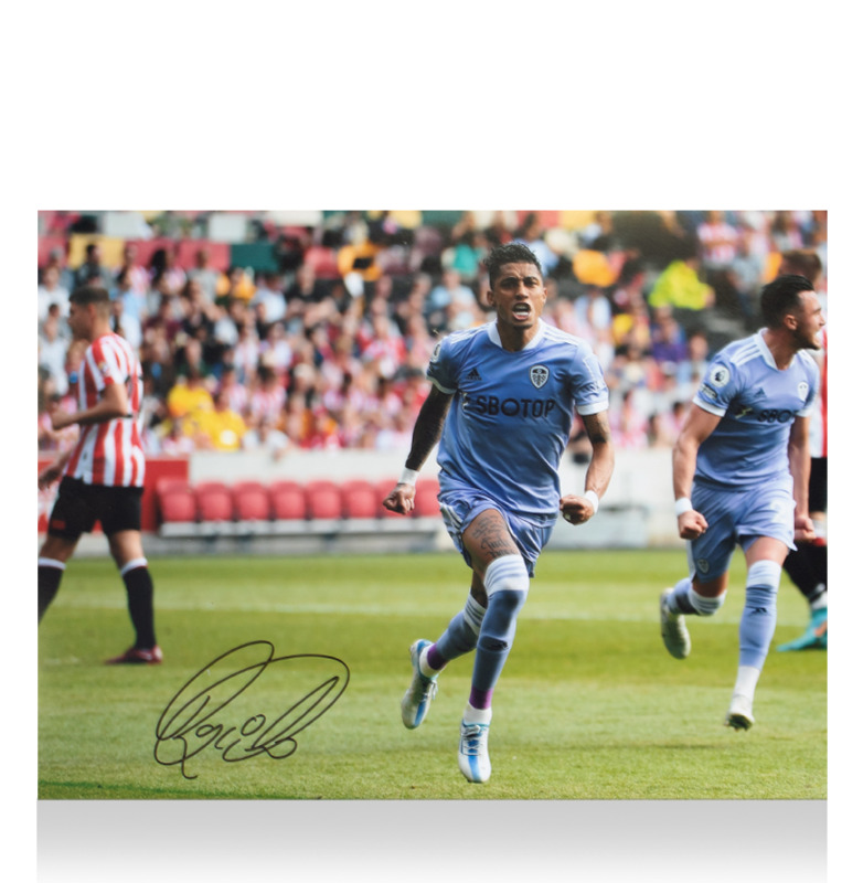 Raphinha Signed Leeds United Photo: Goal vs Brentford Autograph for sale on Ebay
