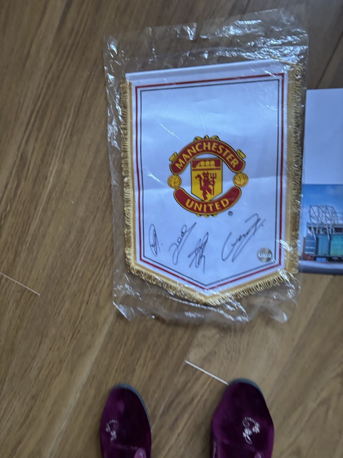 Manchester United FC Pendant Signed With 4 Autographs for sale on Ebay