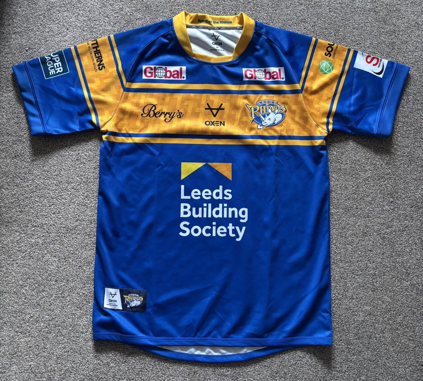LEEDS RHINOS REPLICA SHIRT (Adults Medium) for sale on Ebay