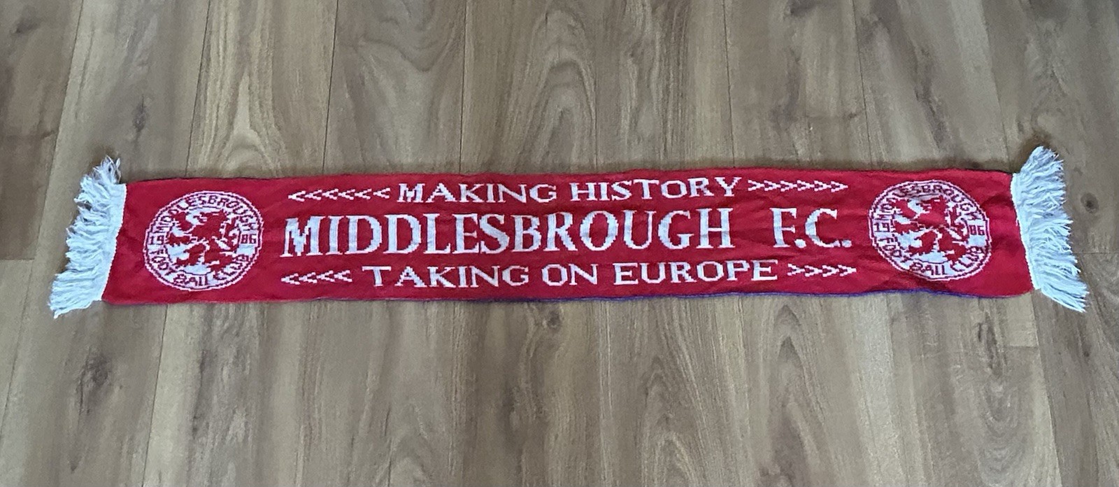 MIDDLESBROUGH FOOTBALL SCARF ‘European Invasion’ for sale on Ebay