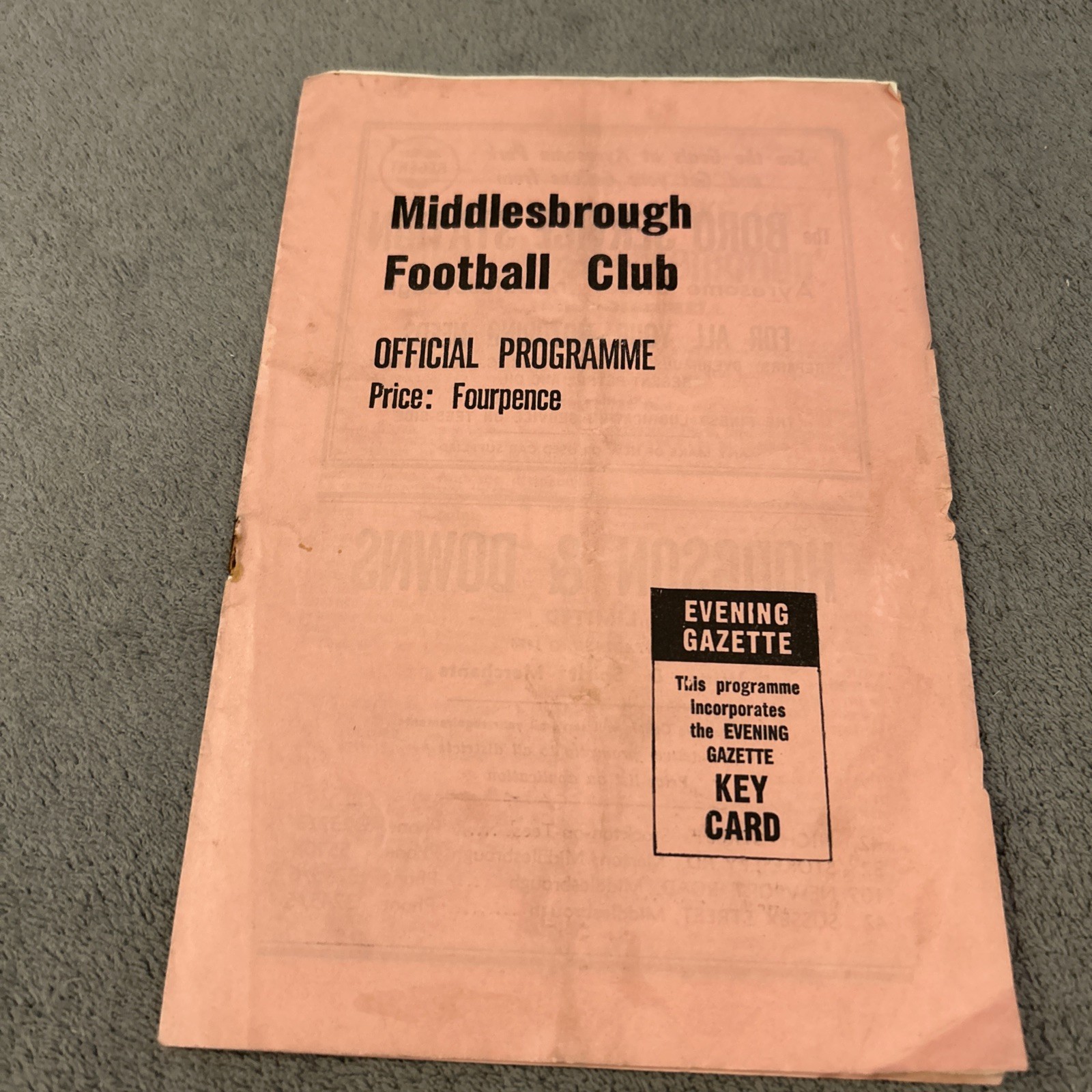 Middlesbrough v Stoke City 1962/63 December 1962 for sale on Ebay
